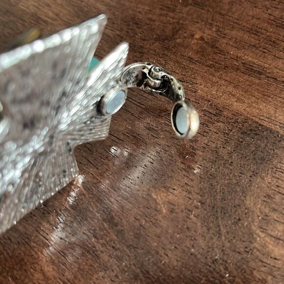 18 in. Black Cord Necklace with 5” Silver Tone Pendant with Beaded… - Picture 4 of 15